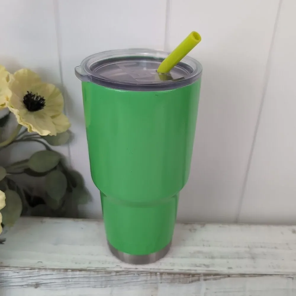 YETI Rambler 30 oz Tumbler Stainless Steel Canopy Green with Straw Lid